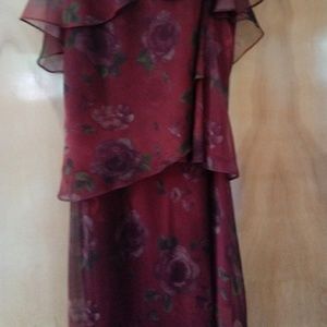 2 piece burgundy dress